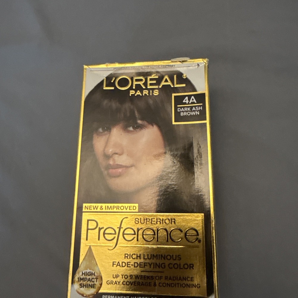 L'Oreal Superior Preference Hair Color #4A DARK ASH BROWN - new &‎ improved